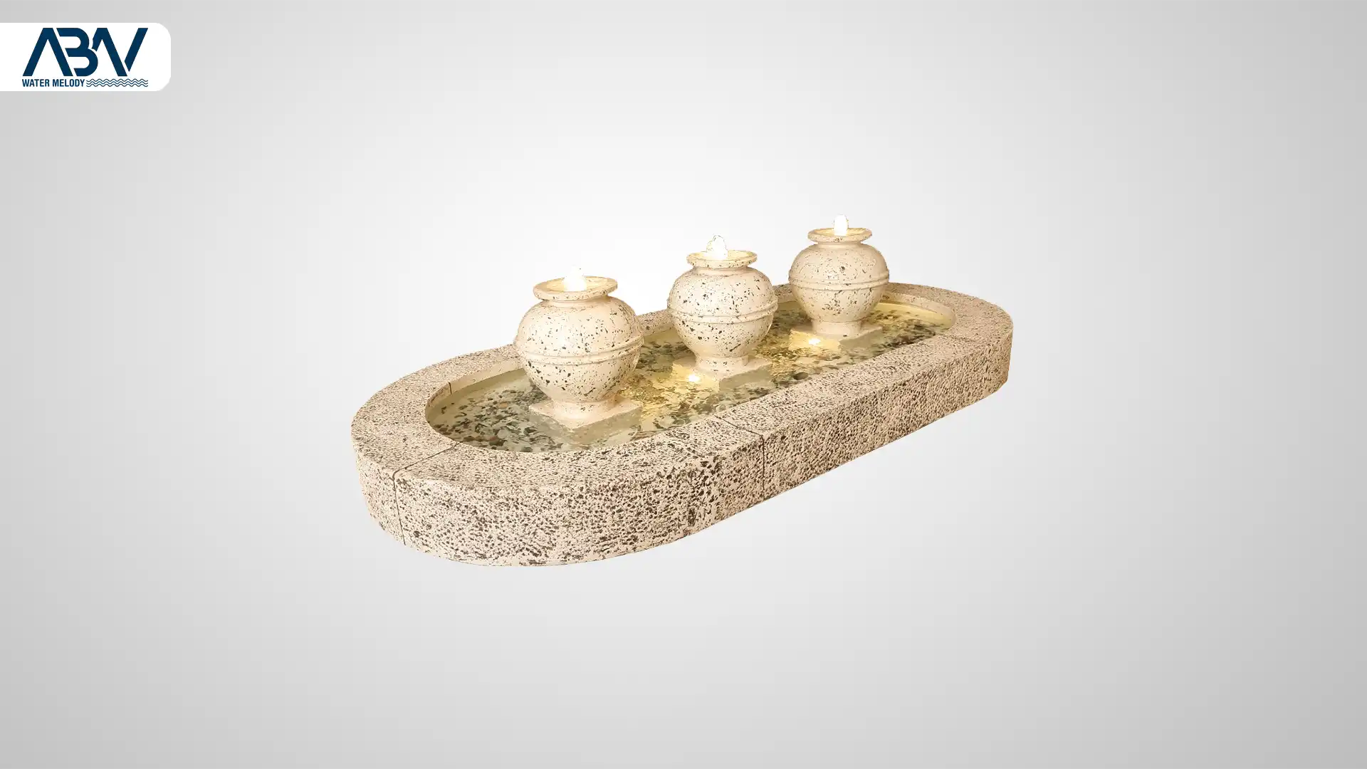 آبنما کامپوزیتی روما بیضی سه آبریز