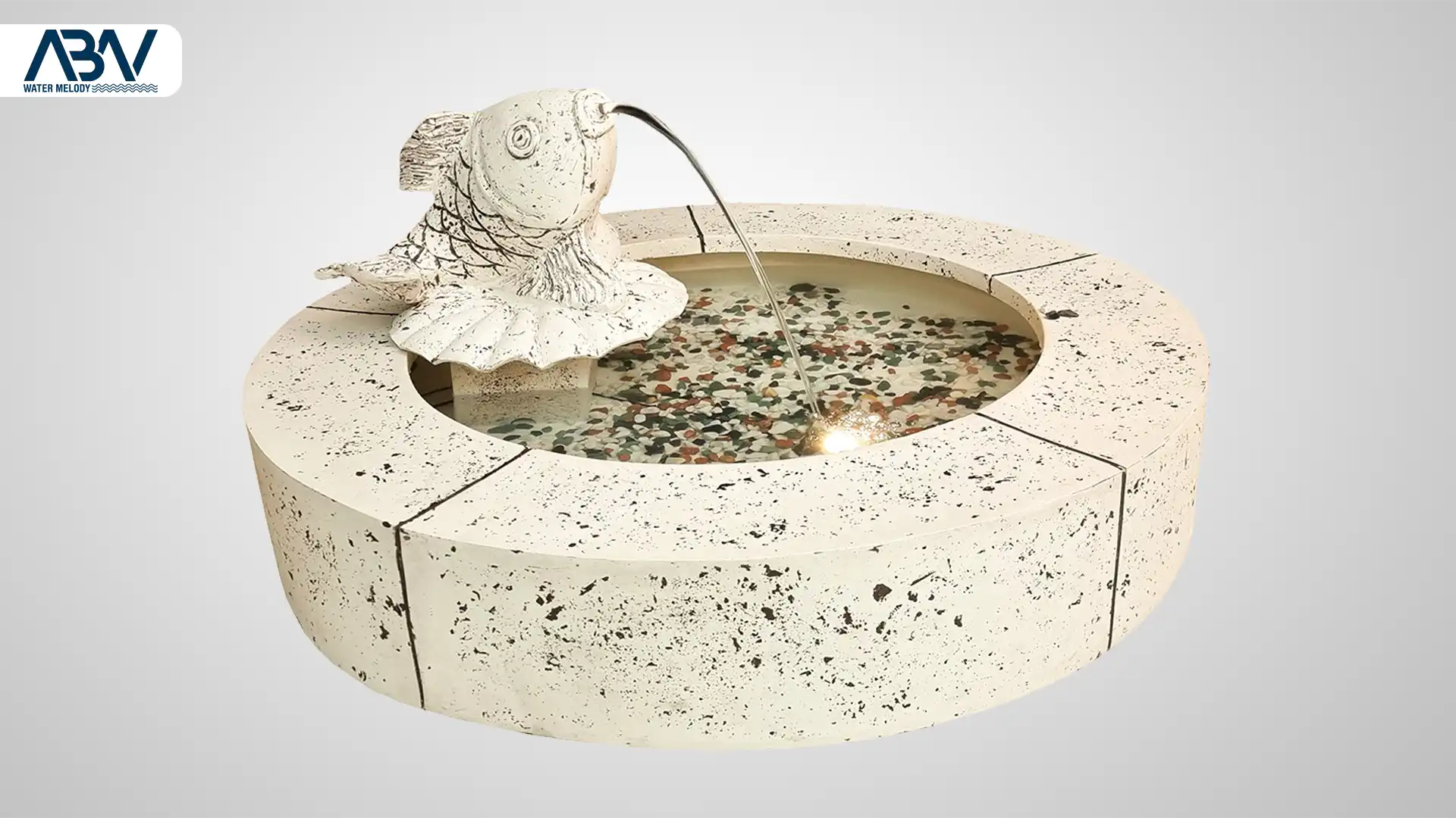 آبنما کامپوزیتی ماهی دایره تک آبریز