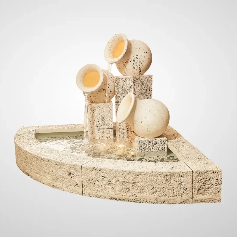 آبنما کامپوزیتی ورونا ربع دایره سه آبریز