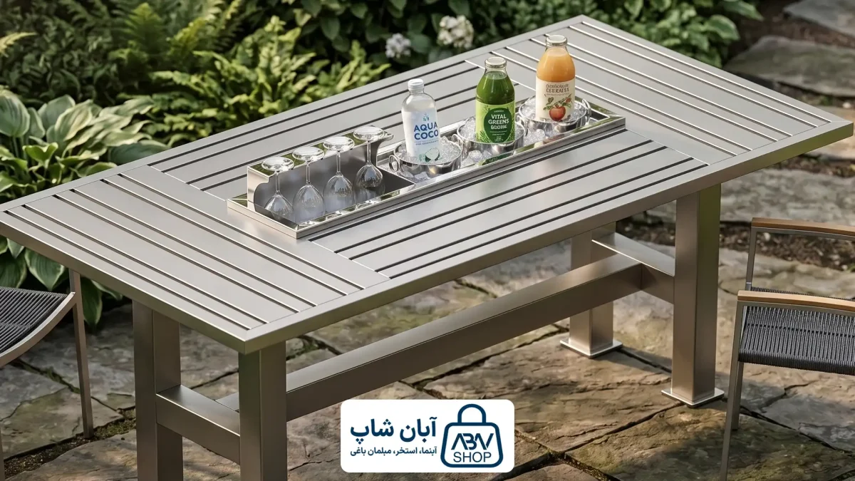 3 میز باغی تابستانه تمام استیل 304 مستطیلAFT-SS