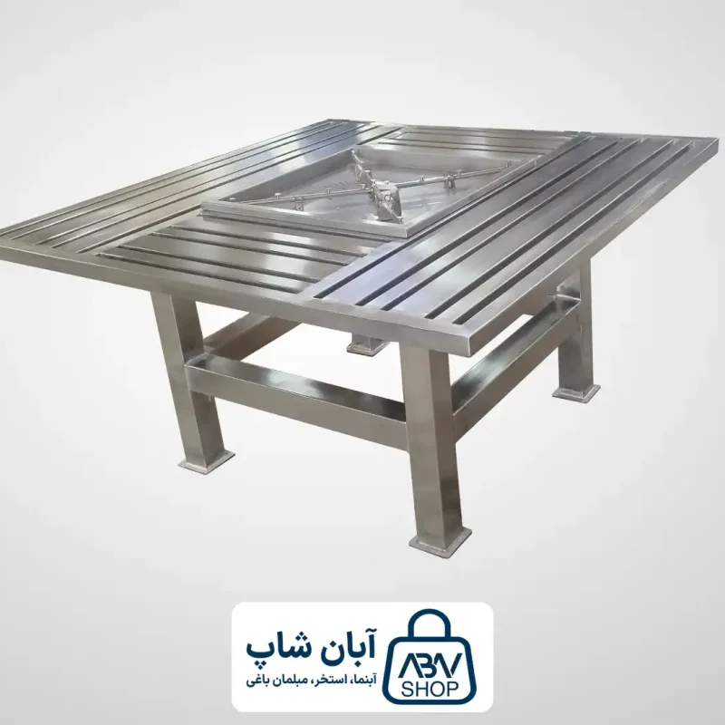 5 میز آتشدان تمام استیل 304 مربع AFT-SS
